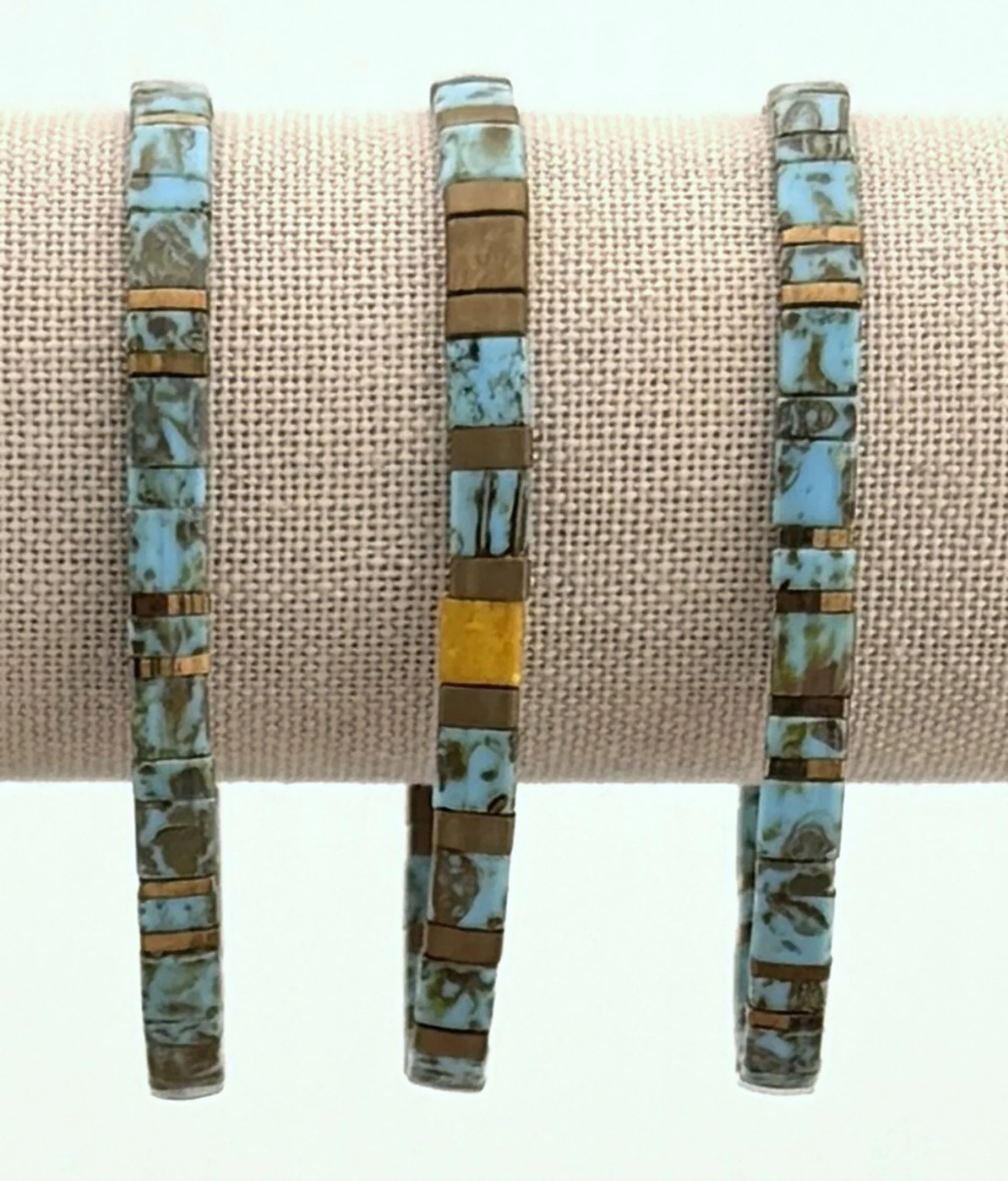 Desert Sun - three bracelet Miyuki Tila Stack