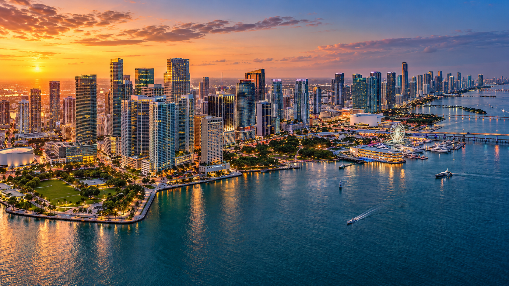Golden Hour Over Downtown Miami