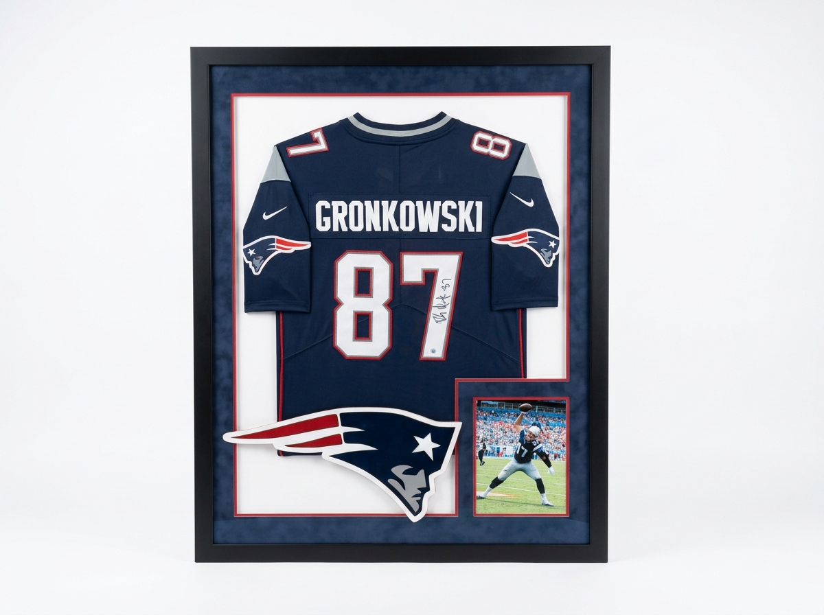 Rob Gronkowski Framed Autographed Jersey