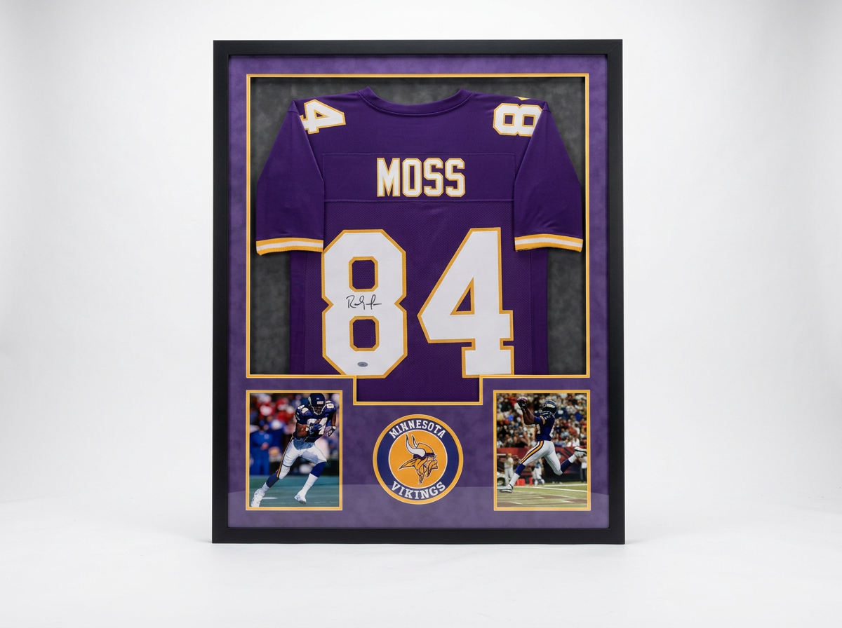 Randy Moss Framed Autographed Jersey