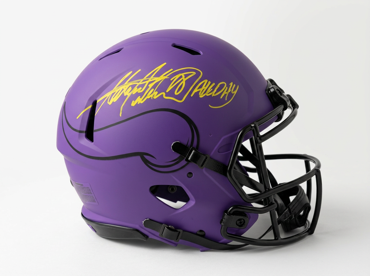 Adrian Peterson Signed and Inscribed Authentic Helmet