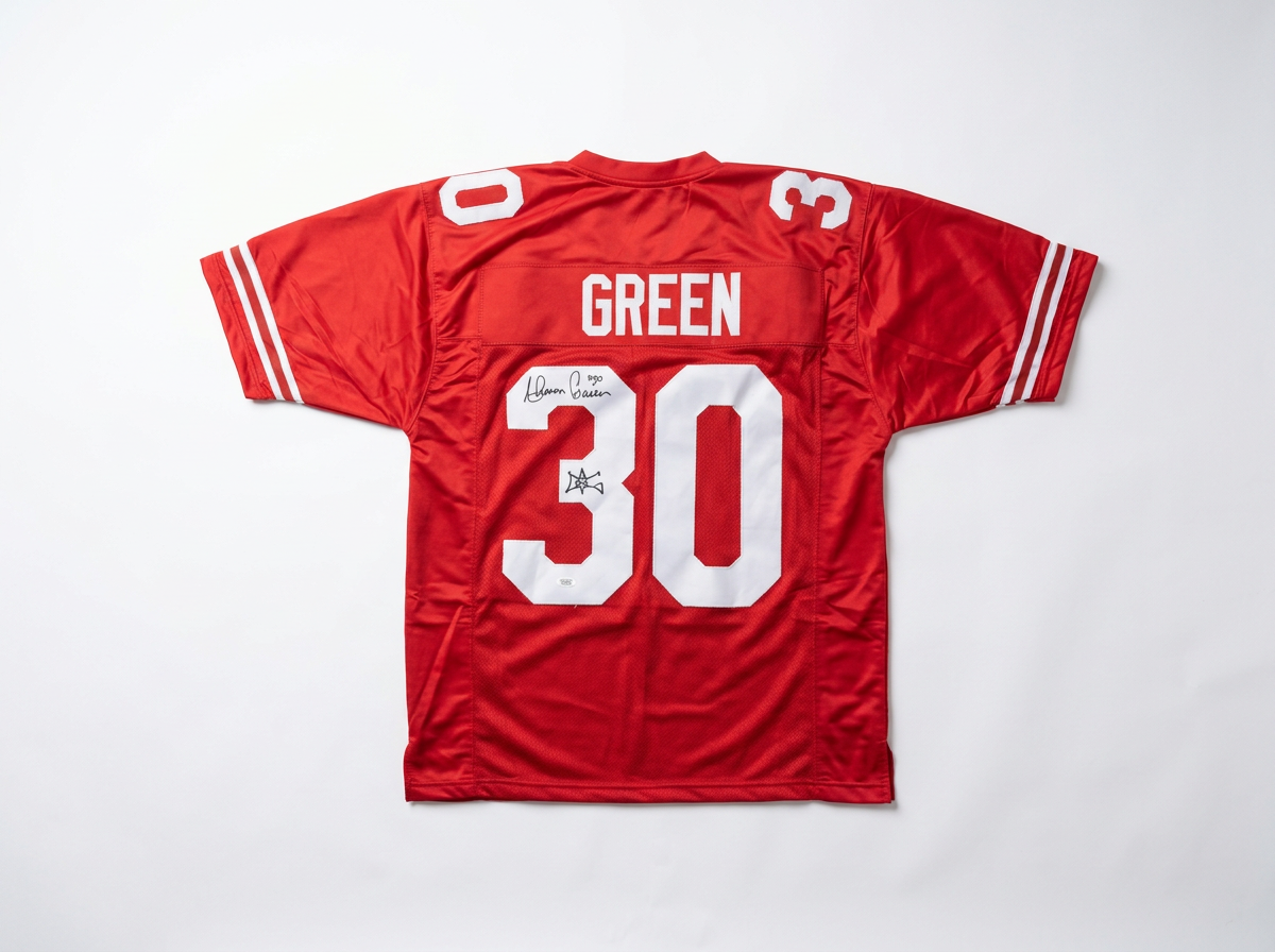 Ahman Green Autographed Custom Nebraska Jersey W/ Batman Inscription