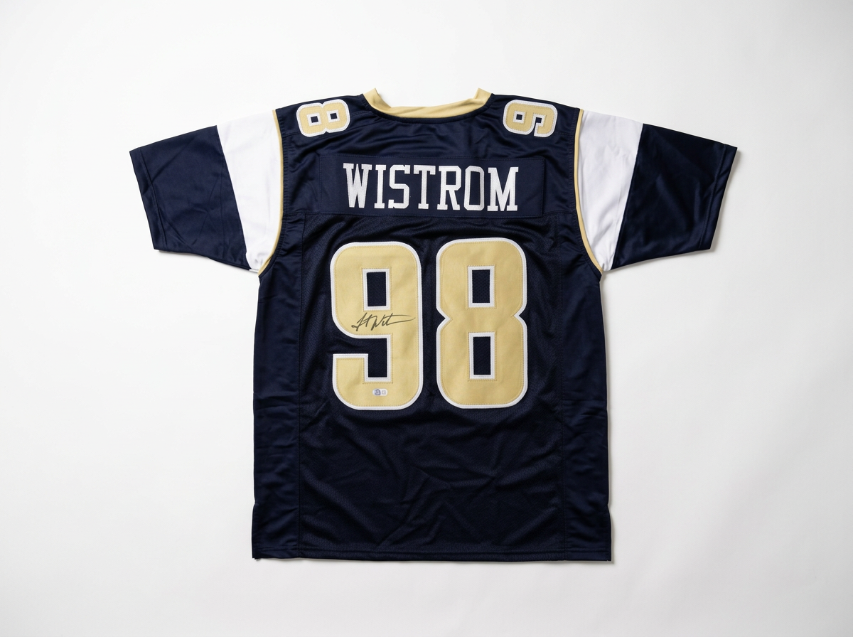 Grant Wistrom Autographed Custom Rams Jersey (Beckett)