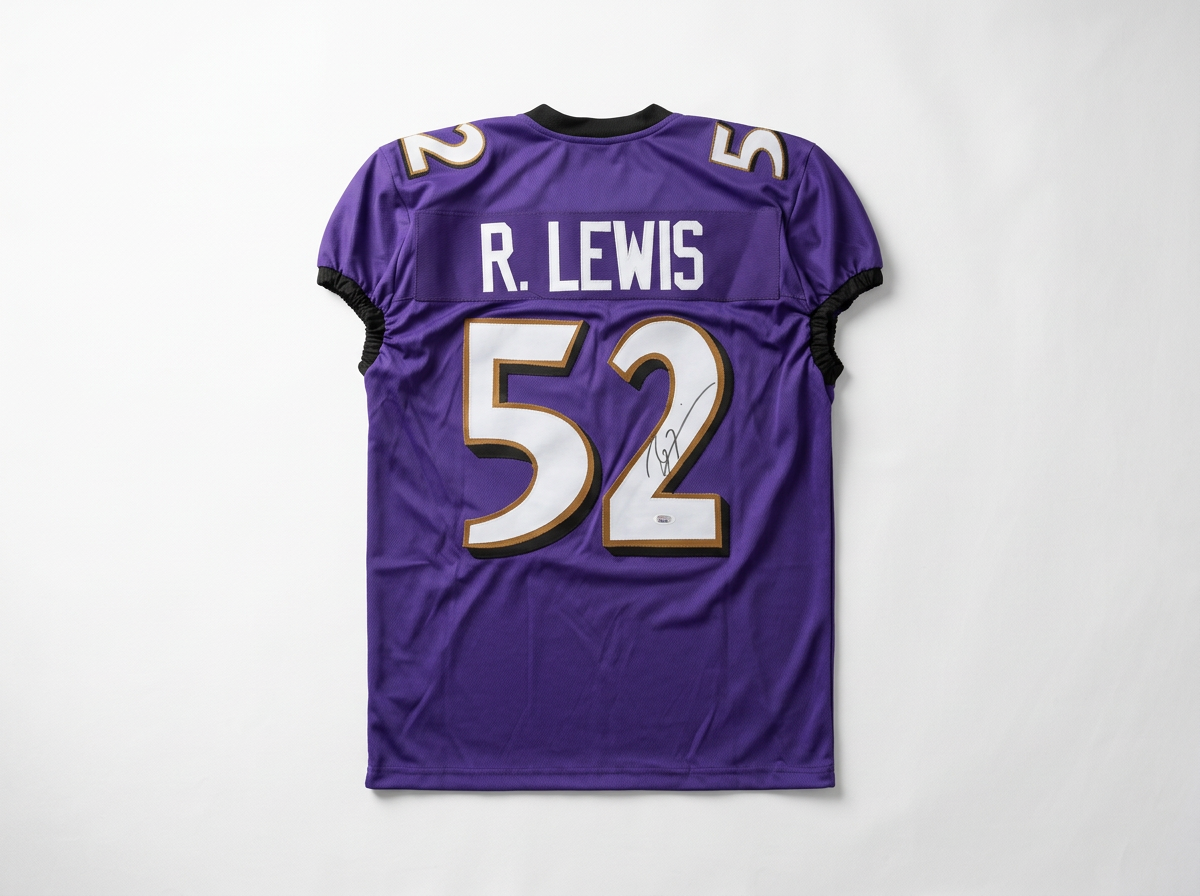 Ray Lewis Autographed Custom Game Cut Jersey (JSA)