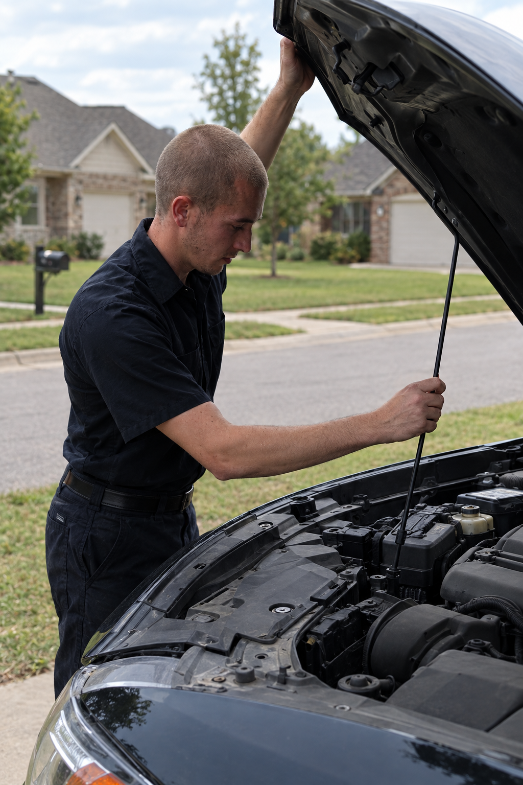 Mobile auto repair in Russellville Arkansas Customer having car trouble
