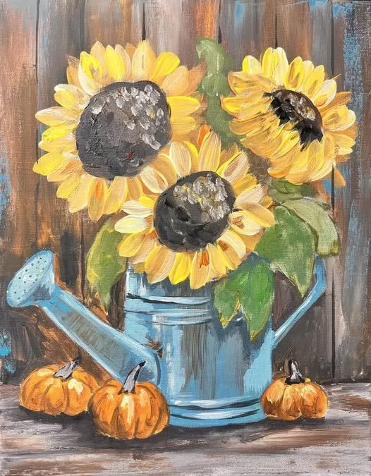 Water Can & Sunflowers