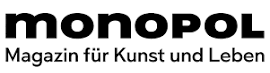 Logo of Monopoly magazine with the text 'Magazin für Kunst und Leben'.