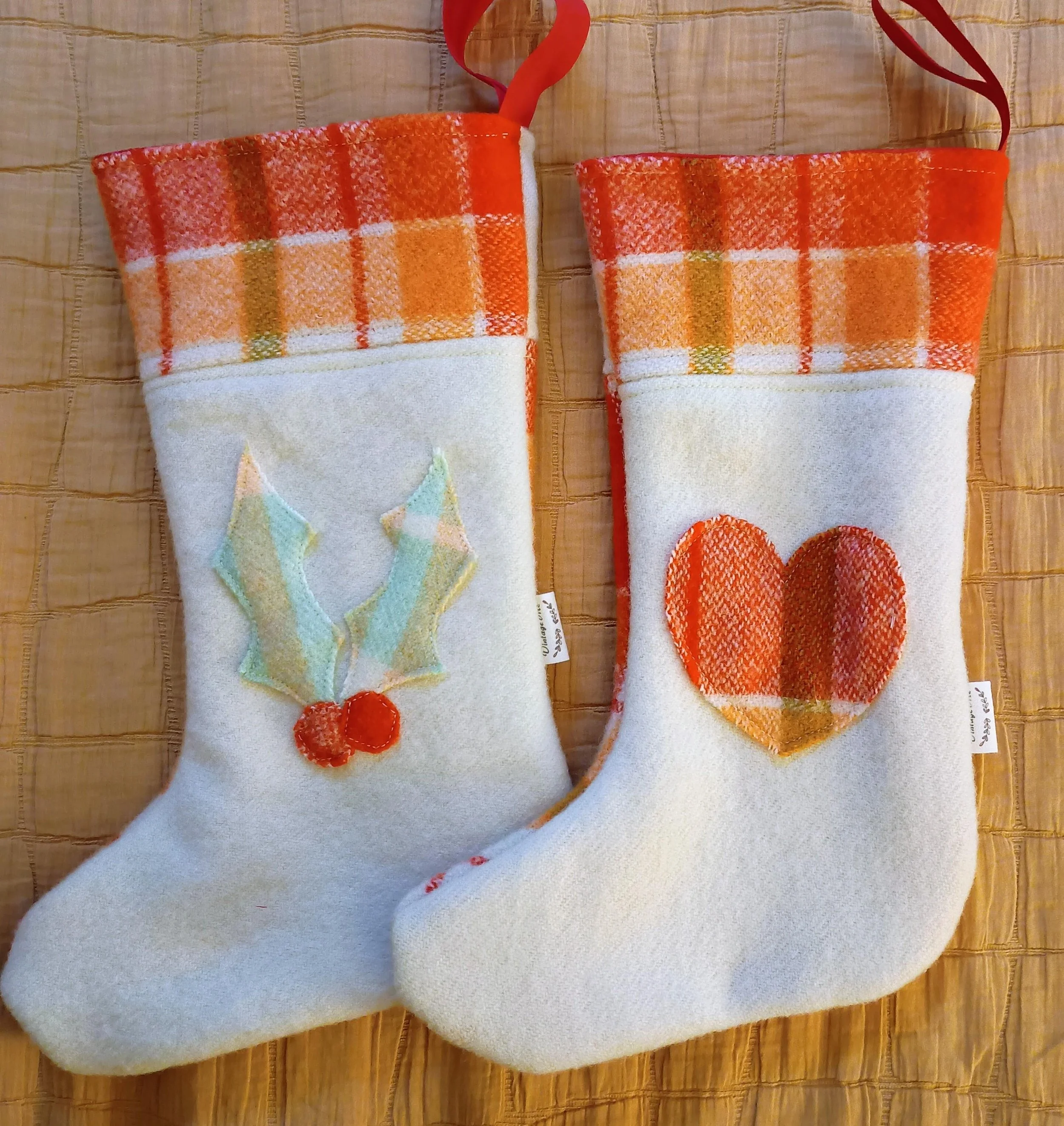 Vintage Wool Christmas Stockings