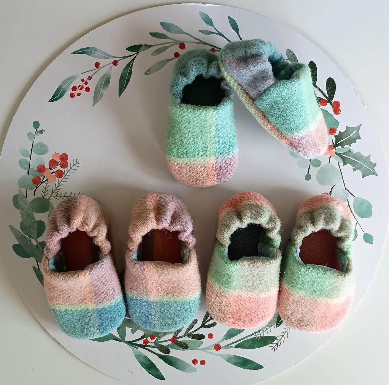 Vintage Wool Baby Slippers (6–12 Months)