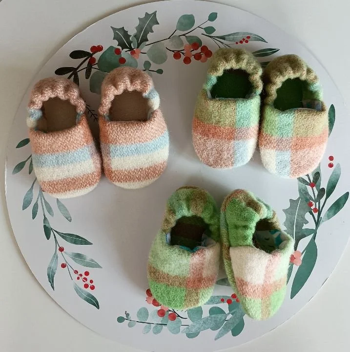 Vintage Wool Baby Slippers (6–12 Months)