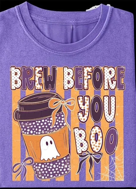 'Brew Before You Boo' Halloween Coffee T-Shirt