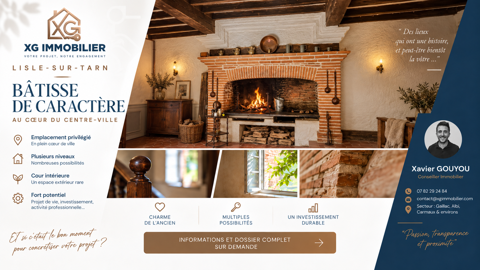 Bâtisse de caractère Lisle sur Tarn - 320 m²- 9 pièces - 444 000 €