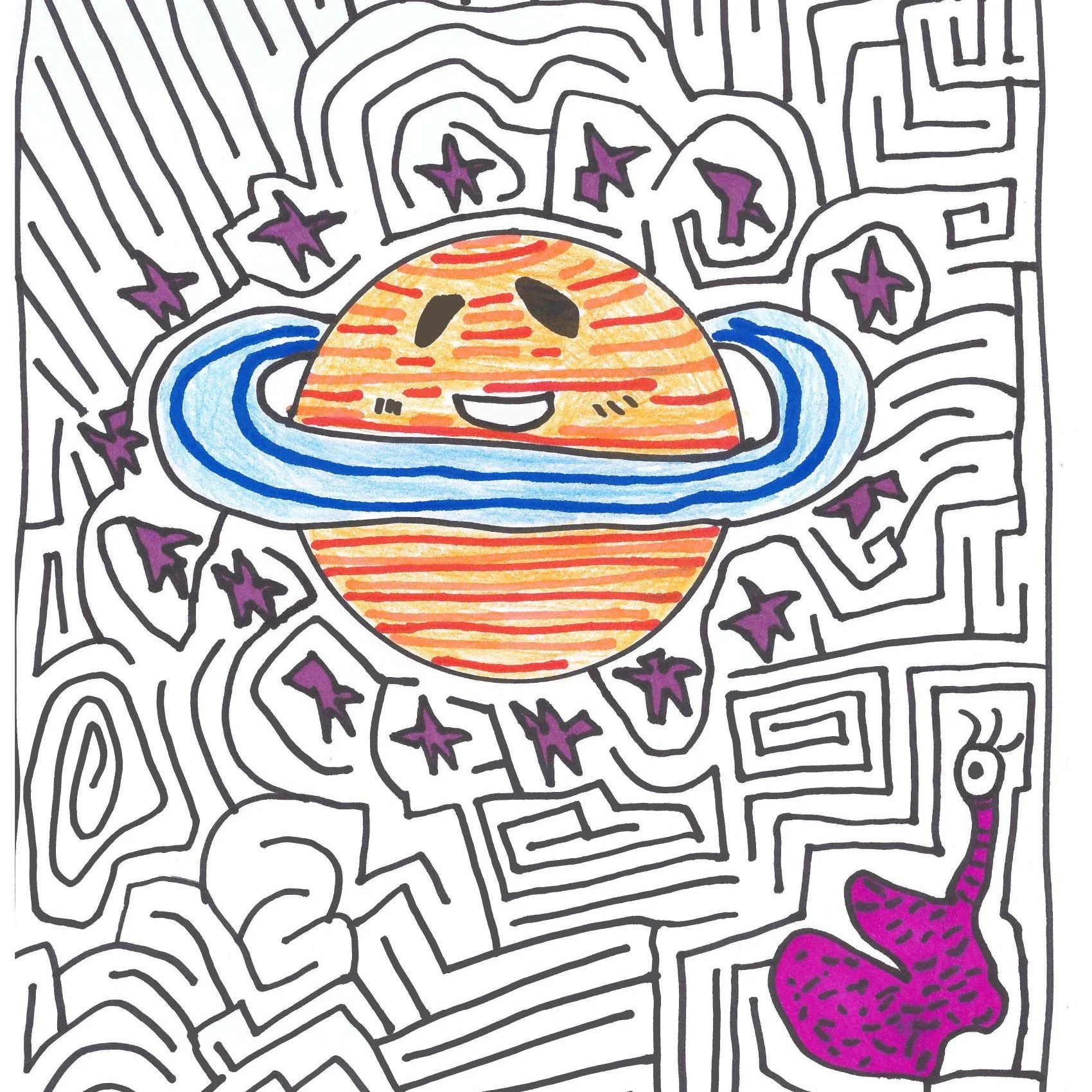 🪐 Saturn in Love | Hand-Drawn Maze As Seen on YouTube!