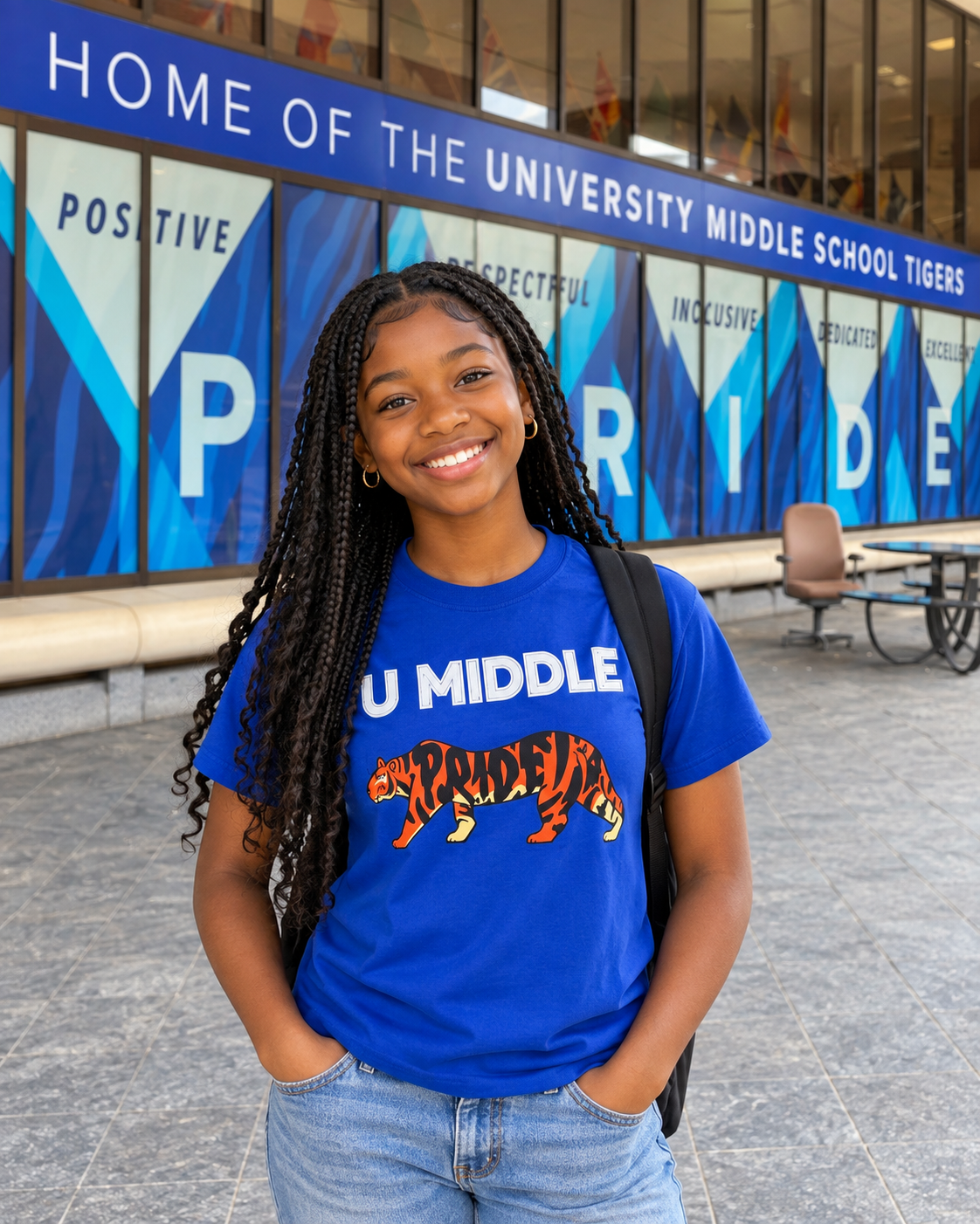 U Middle Tiger Pride Tee – Royal Blue