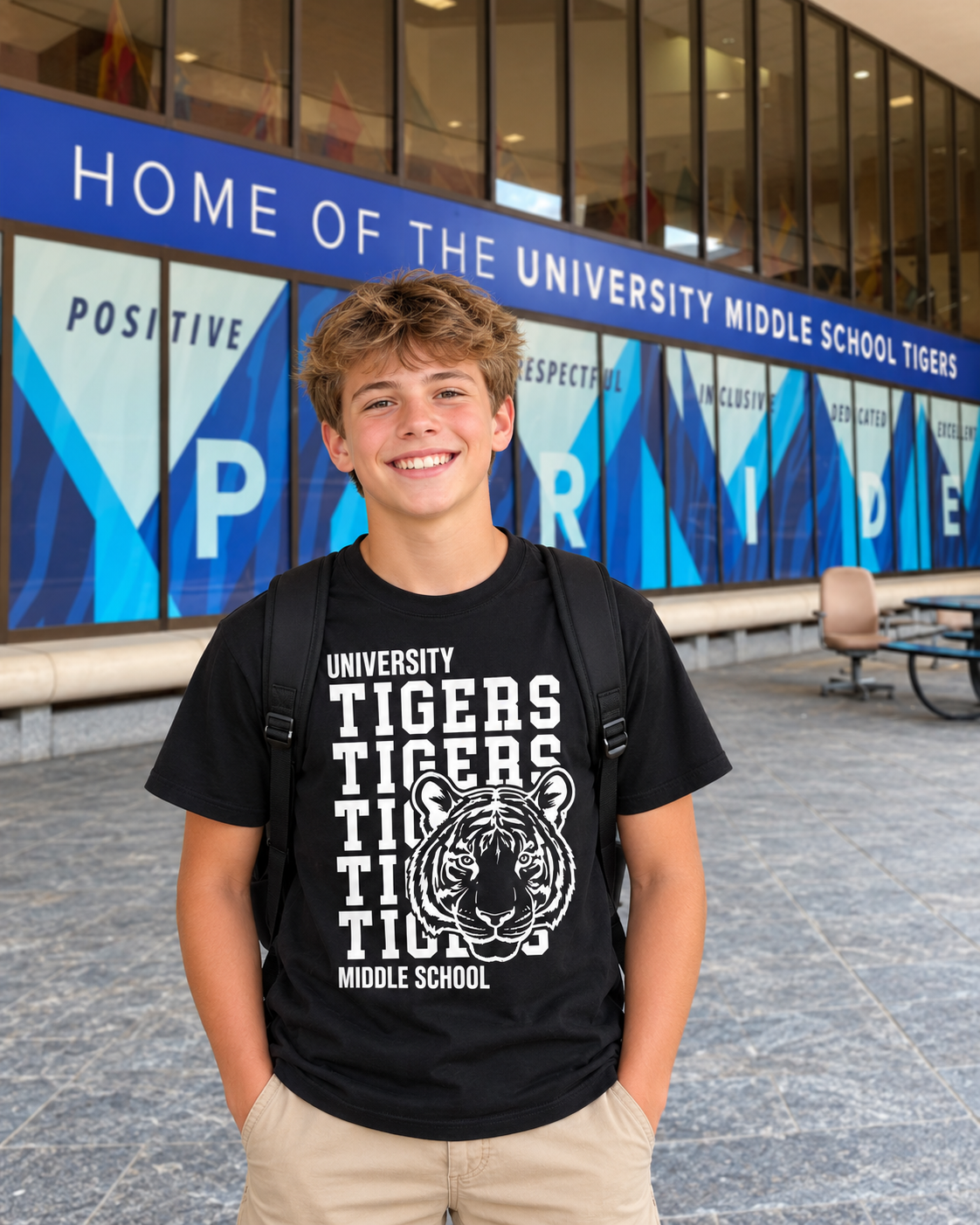 University Tigers Graphic Tee – Black
