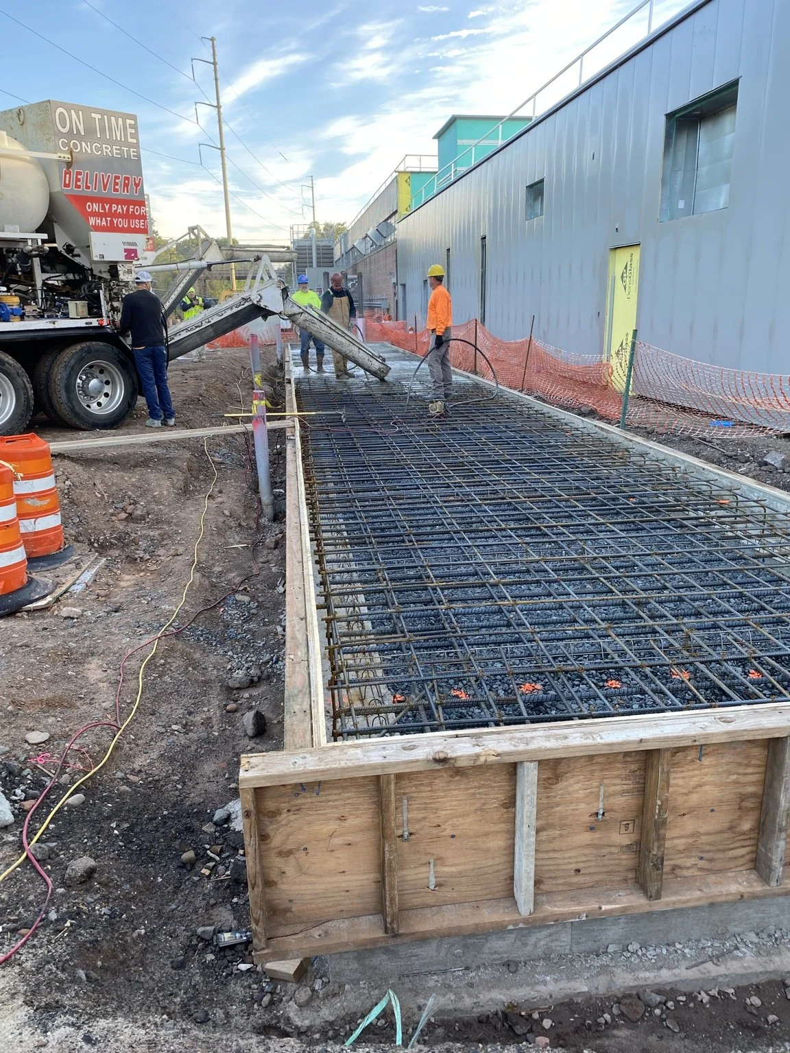 Reinforced Concrete Installation:
Forming, reinforcing steel installation, and concrete. 