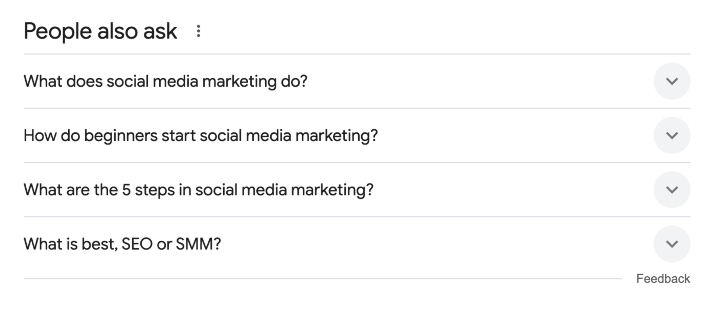people also ask section on google