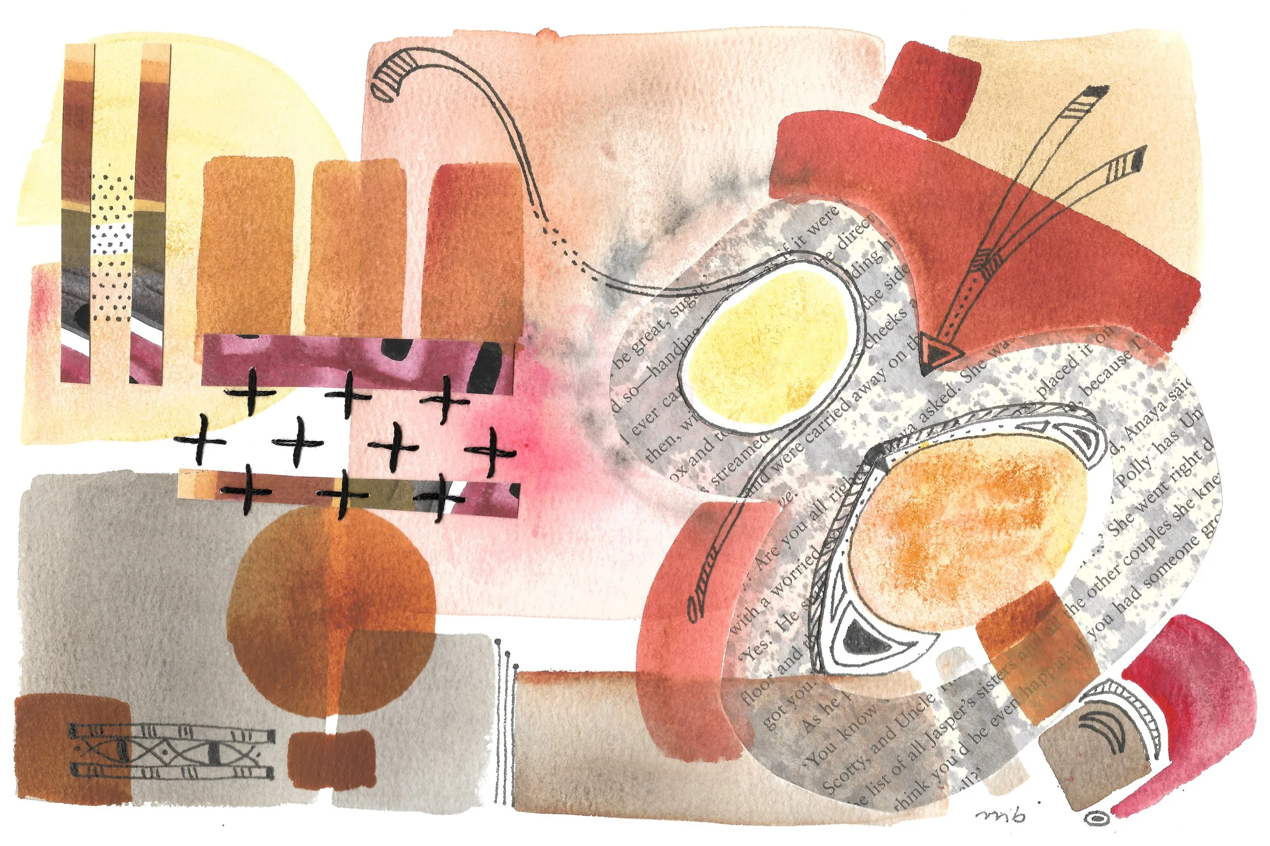 Apecatu # 2  Mixed Media Watercolourt painting   27 x 18 cm
