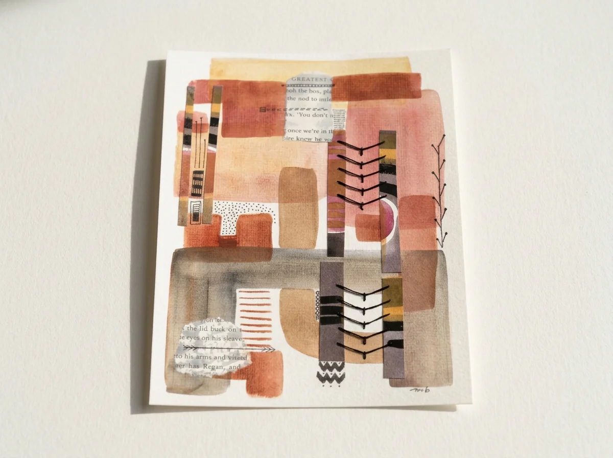 Apecatu # 1 Mixed Media Watercolor Artwork  16 x 25 cm