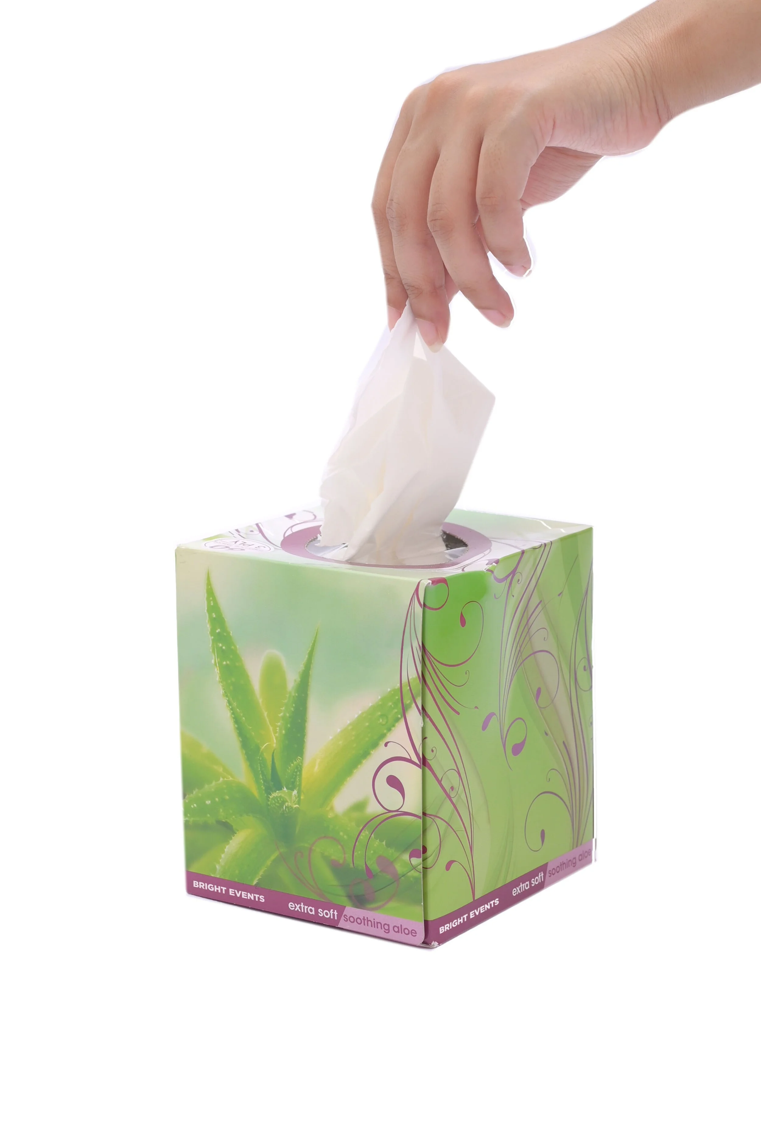 Custom printed cube tissue box