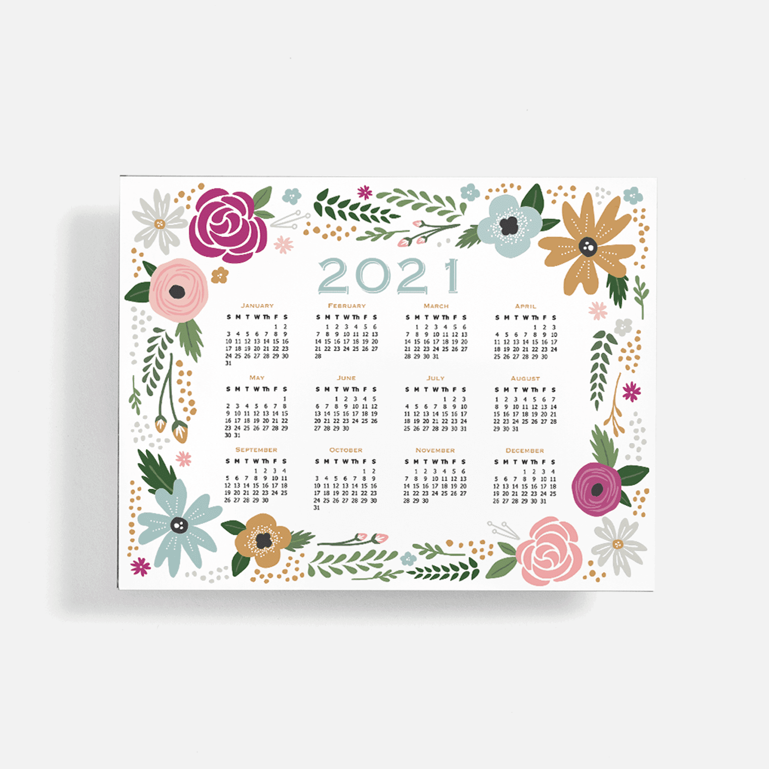 Custom magnetic calendar designed to sit on a fridge door