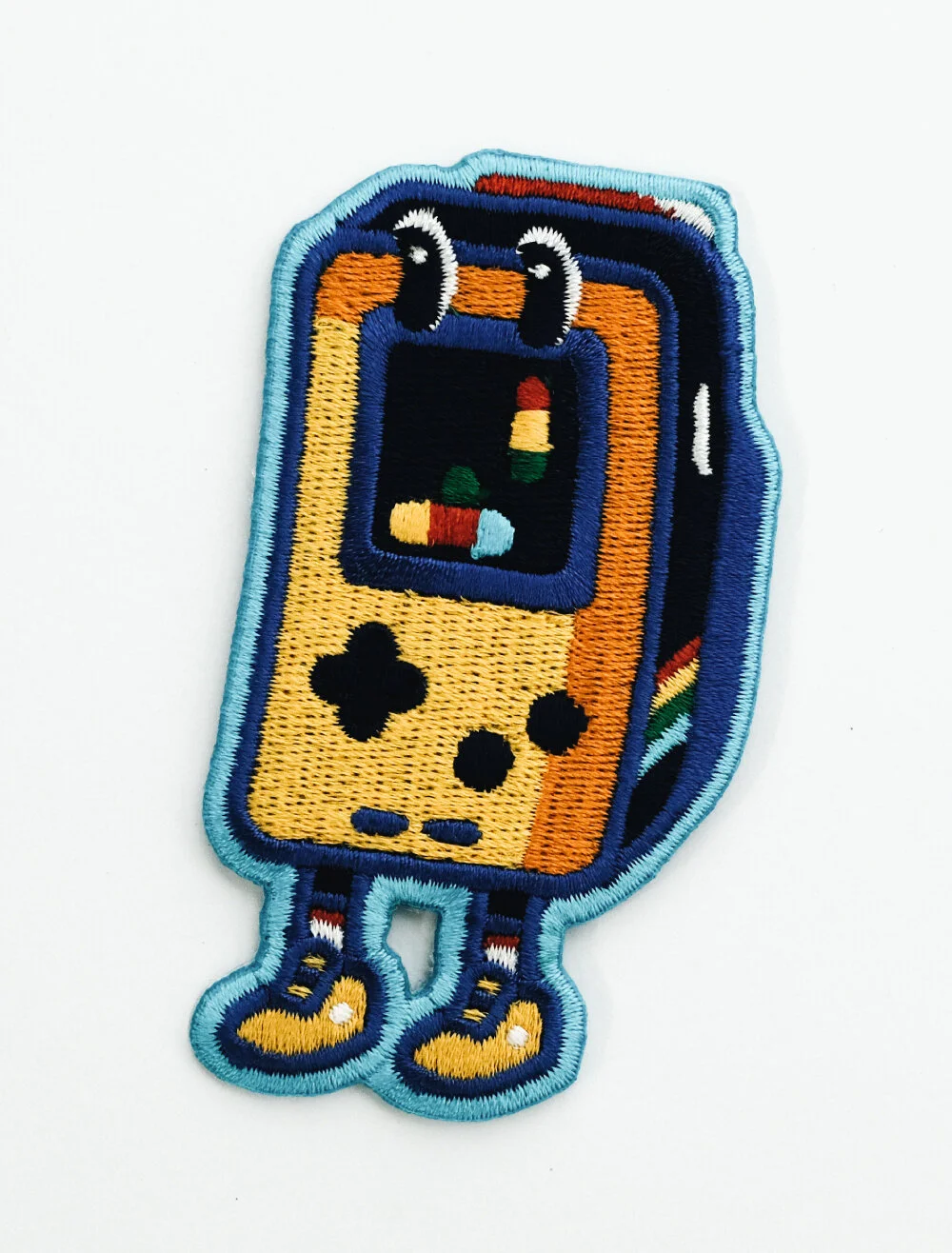 Fully embroidered custom patch with the design stitched in thread over a twill base