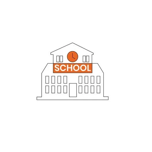 School icon representing custom balancing puzzles for school stationery kits, open days and university stores, retail merchandise Malaysia