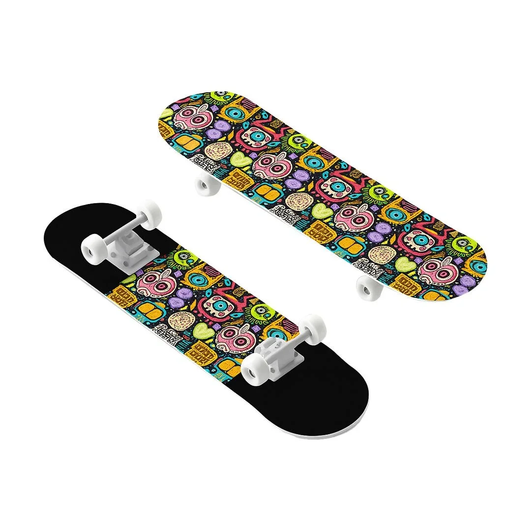 Custom flat concave skateboard deck in maple or bamboo, stable branded board for beginners and cruising, Malaysia