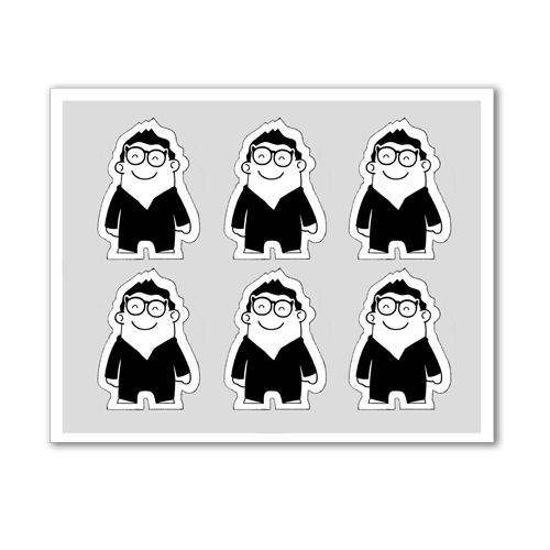 Custom kiss cut stickers on a backing sheet for easy peeling, printed in Malaysia