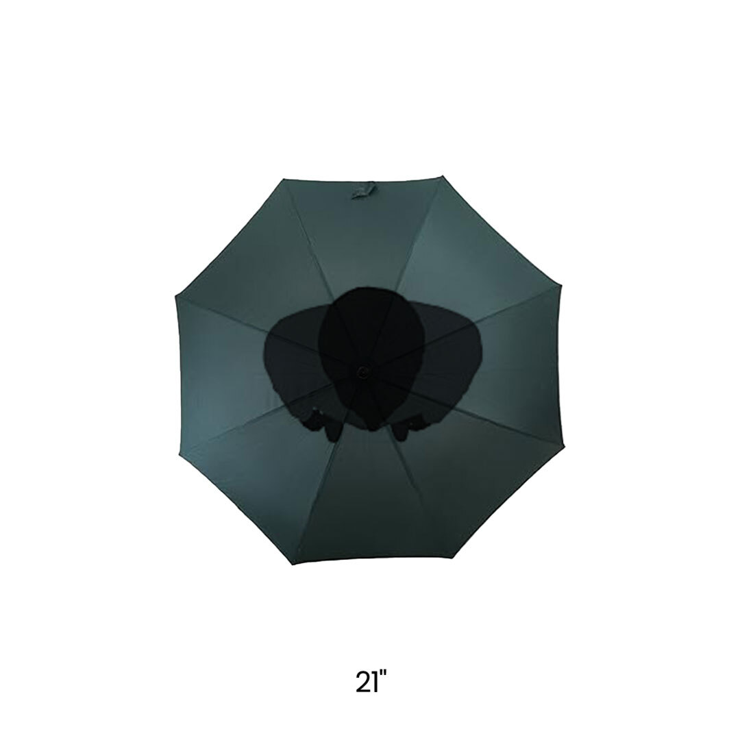 21 inch standard custom umbrella shown open