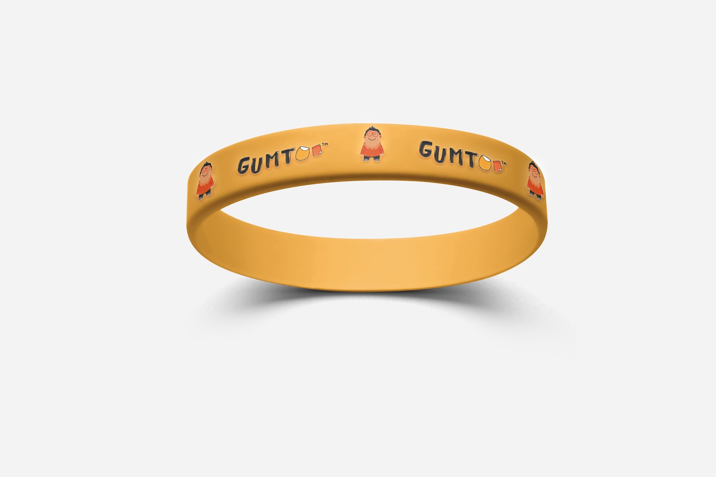 Teenager size silicone wristband shown at its mid width