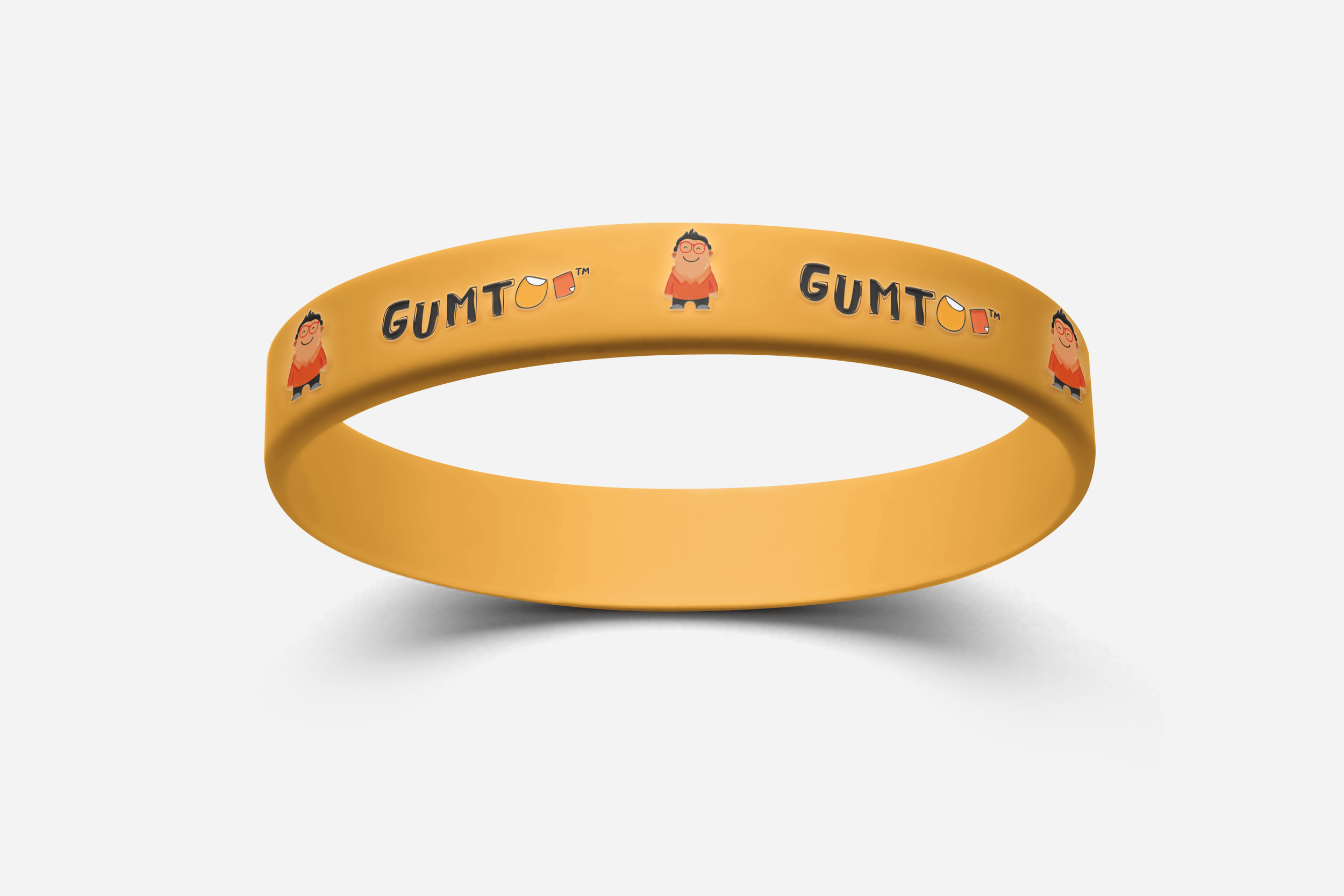 Adult size silicone wristband shown at its widest