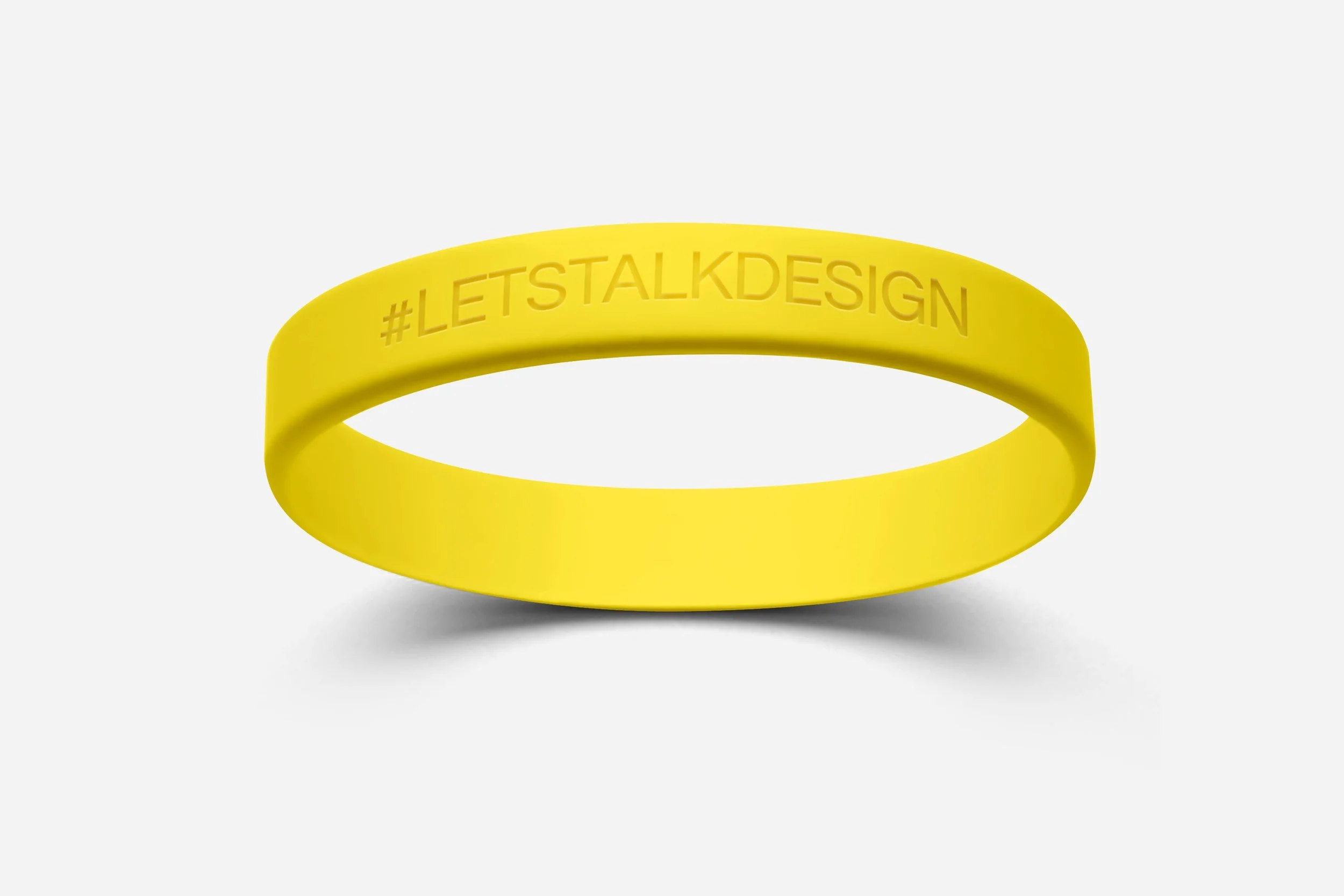 Debossed silicone wristband with the design pressed into the band