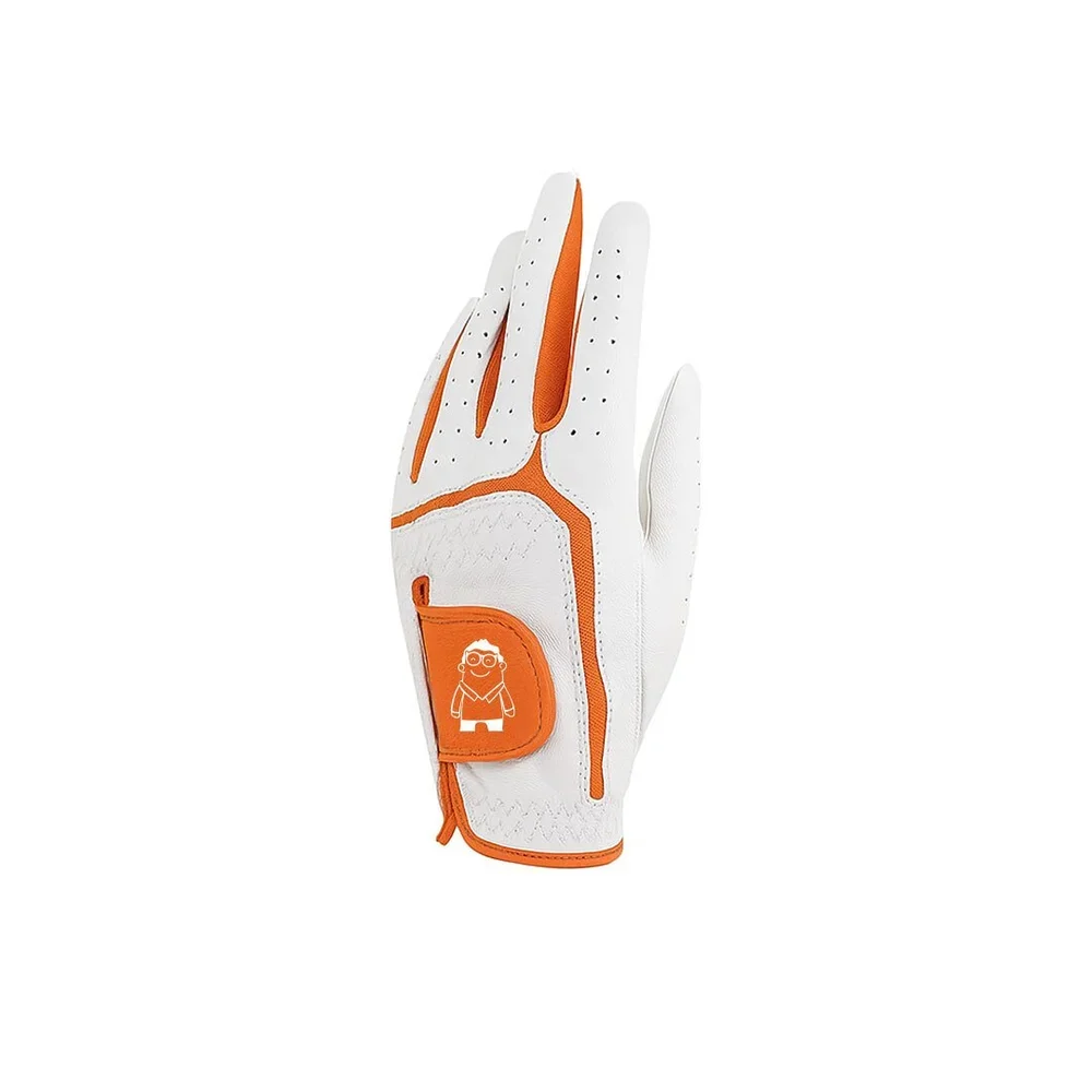 Single custom leather golf glove for the left or right hand with branded logo on the strap, Malaysia