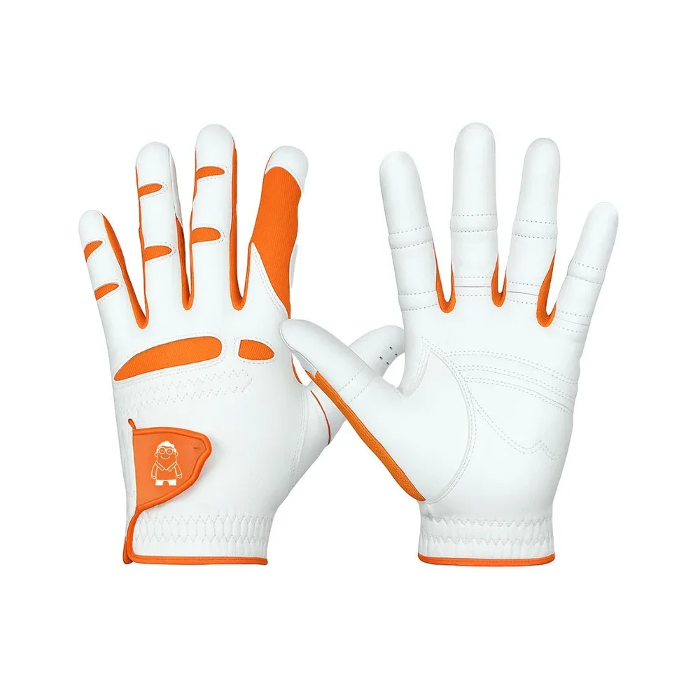 Pair of custom leather golf gloves for both hands with branded logo, matching set for golf gifts, Malaysia