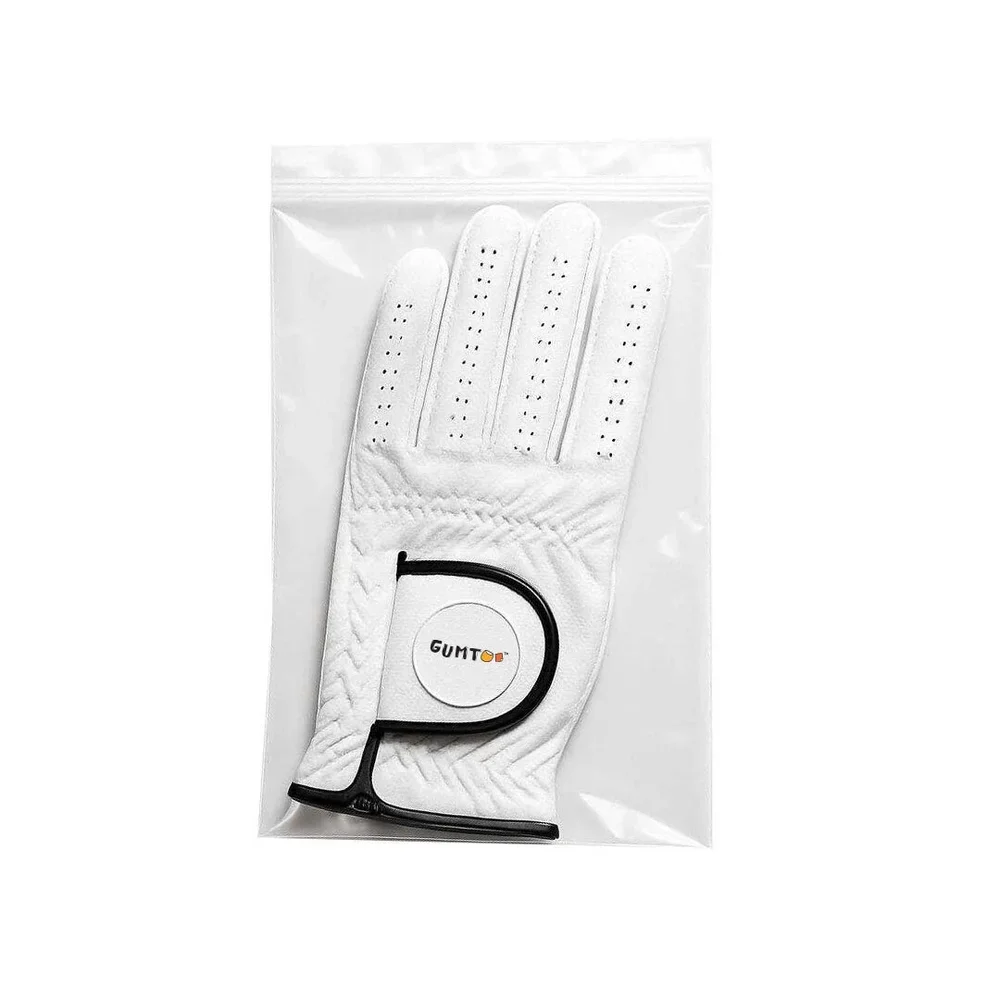 Custom golf glove in an individual clear OPP bag, bulk packaging for tournament giveaways, Malaysia