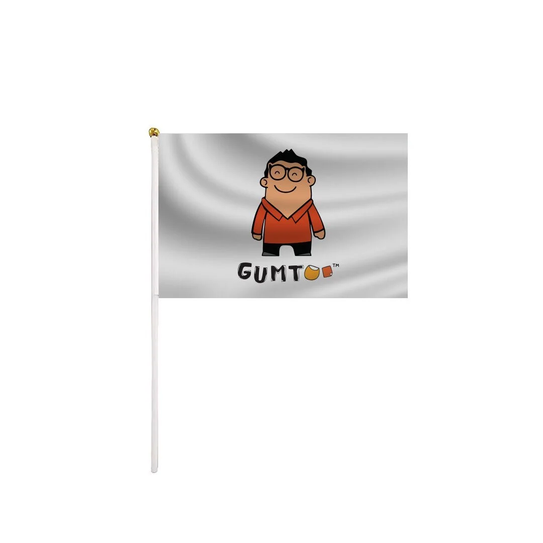 Medium 30 x 45 cm custom hand flag with printed logo, eye-catching flag for counters and crowds, retail merchandise Malaysia