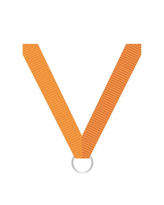 Orange grosgrain medal ribbon, 0.75 inch width