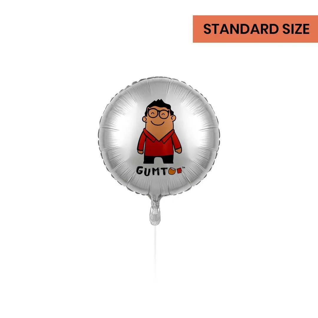 Standard 17 to 24 inch round silver custom foil balloon with printed logo, retail merchandise Malaysia