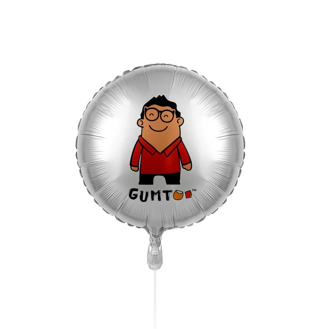 Large 25 to 36 inch round silver custom foil balloon with printed logo, statement balloon for venue decor, retail merchandise Malaysia