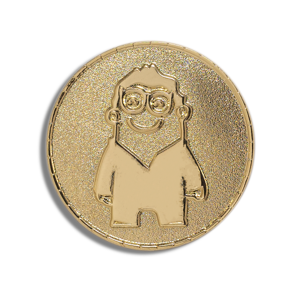 Gold plating finish on a custom enamel pin