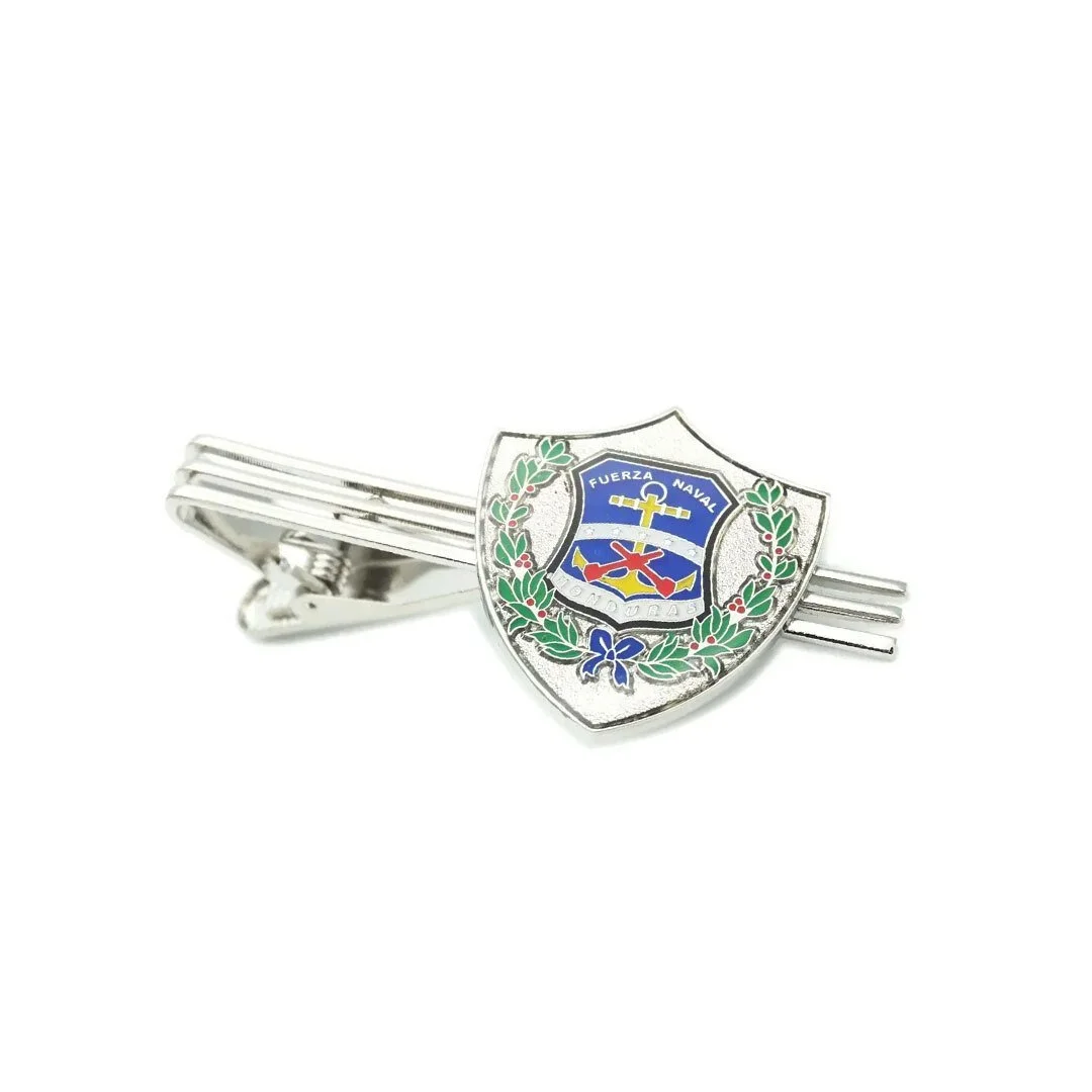 Iron custom tie  pin with a  brushed metal  finish