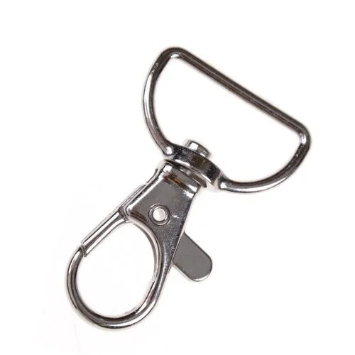 Silver thumb trigger hook attachment for a custom lanyard