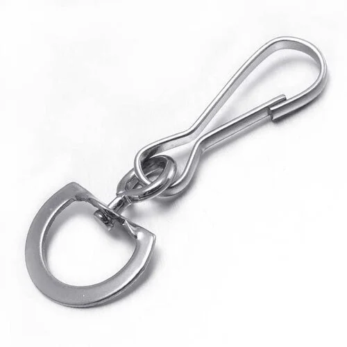 Silver swivel J hook attachment for a custom lanyard