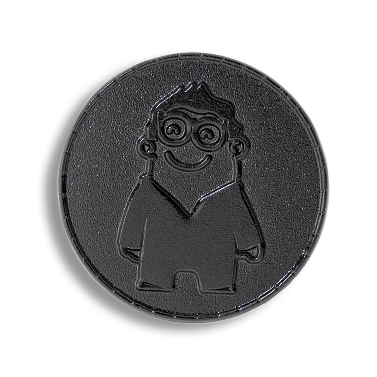 Black dye plating finish on a custom coin