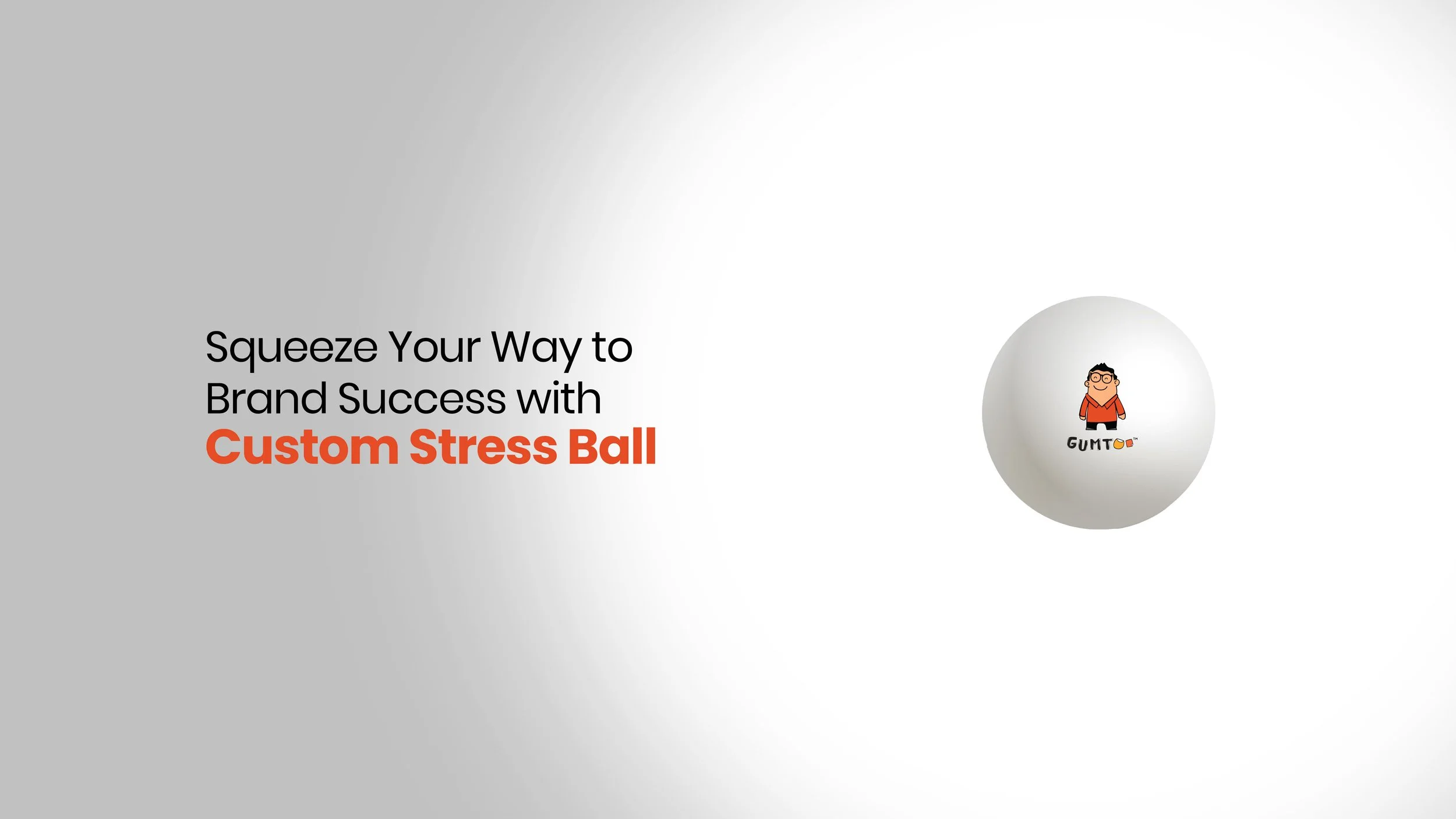 White custom stress ball with full-colour printed logo, squeezable giveaway for trade shows and wellness programmes, retail merchandise Malaysia