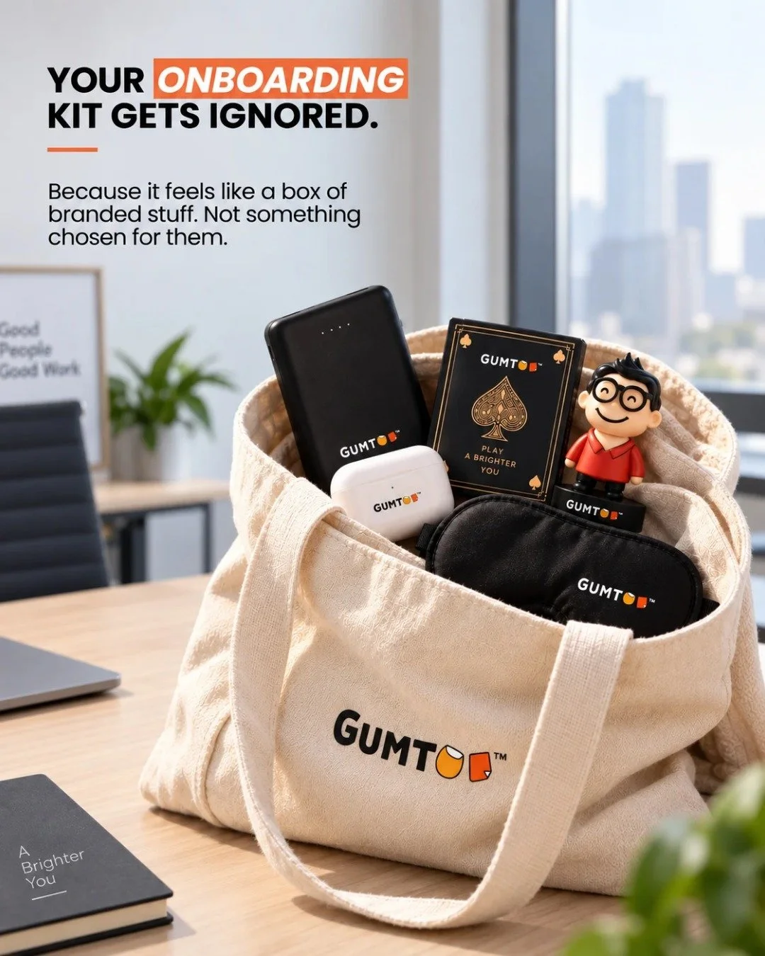 Make their first impression count. 🚀✨

Most corporate welcome boxes end up ignored because they feel like a generic checklist of branded items instead of a curated experience. When every single piece of swag just screams your logo, nothing feels gen