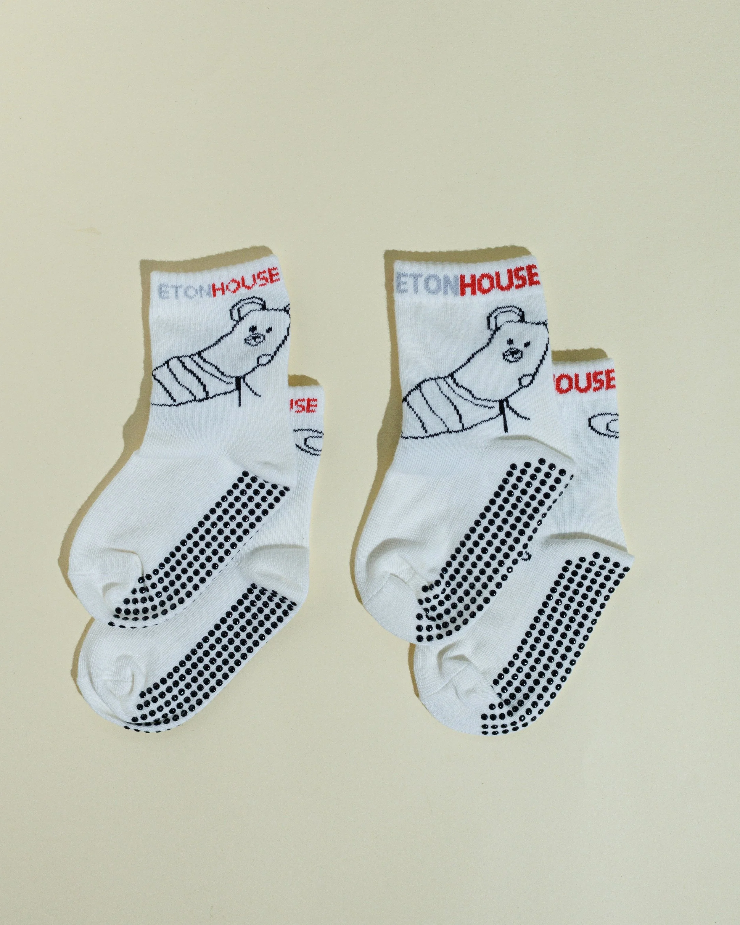 Step into safety and style. 🧦✨

We created these custom anti slip grip socks for EtonHouse. Designed with active play in mind, these comfortable socks feature fun character illustrations and secure dotted soles to keep little feet safe and steady al