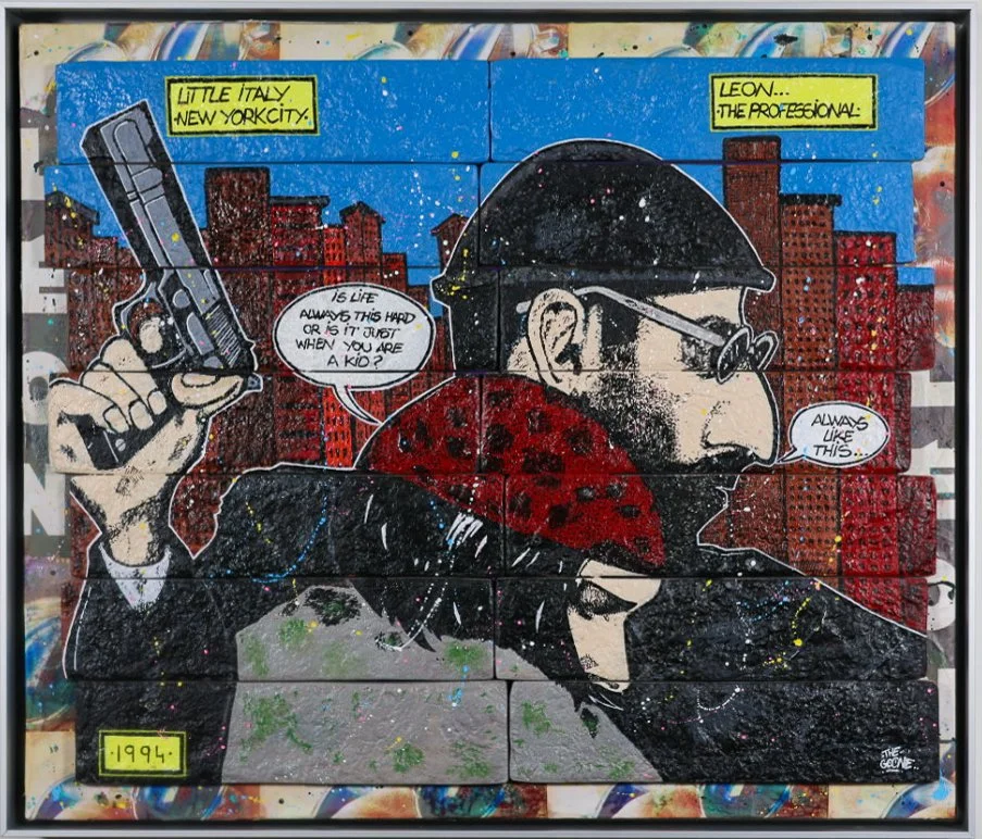 “Hard Life”, 55 × 48 cm | 14 assembled bricks on wood | Original Artwork | 2026

