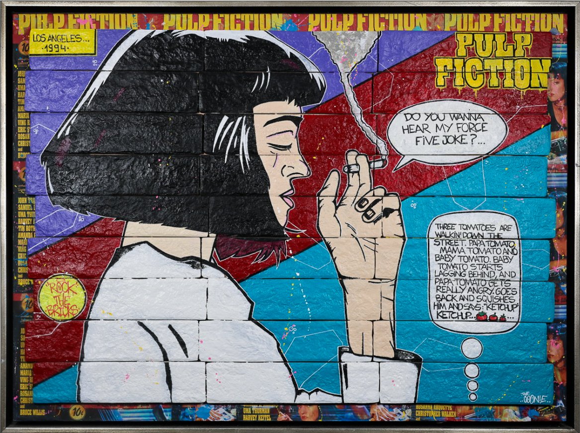 “Force Five Joke”, 83 × 60 cm | 24 assembled bricks on wood | Original Artwork | 2025

